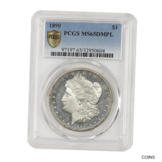 【極美品/品質保証書付】 アンティークコイン 銀貨 1890 $1 Morgan PCGS MS65DMPL Deep Mirror Proof Like gem Silver Dollar coin [送料無料] #sct-wr-011201-1873