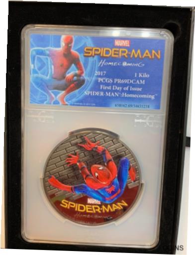 ڶ/ʼݾڽա ƥ    [̵] 2017 $100 Spider-Man Homecoming 1 Kilo .999 Silver Proof Coin PCGS PR69DCAM FDI