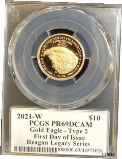 ڶ/ʼݾڽա ƥ    [̵] PCGS PR69 DCAM 2021-W $10 Gold Eagle, Type 2, Reagan Legacy Series.!