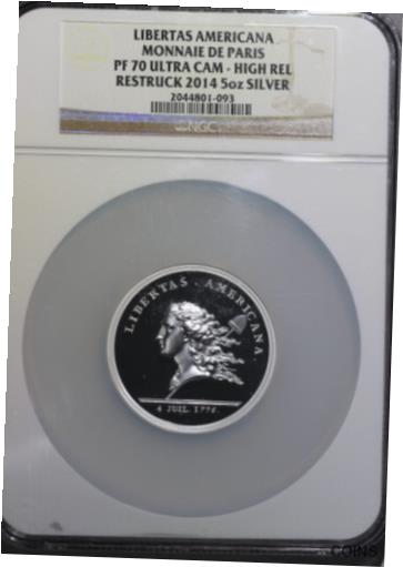 ڶ/ʼݾڽա ƥ    [̵] 2014 Silver 5oz Libertas Americana Paris Restrike NGC PF70 Ultra Cam High Relief