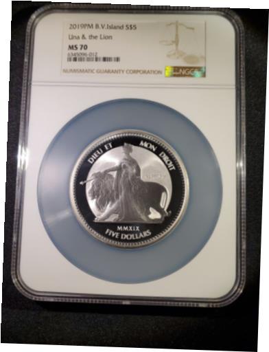 【極美品/品質保証書付】 アンティークコイン 銀貨 2019 BRITISH VIRGIN ISLANDS UNA AND THE LION 5 OZ SILVER 5 Dollar - NGC MS 70 [送料無料] #sot-wr-011201-4017