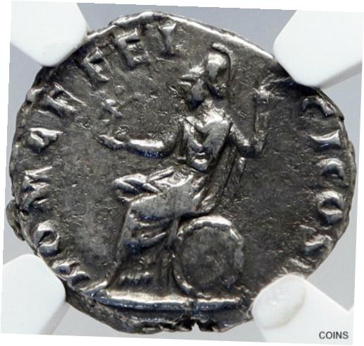 コモドゥス ザ グラディエーター 皇帝 本物の古代ローマ銀貨 NGC i82914COMMODUS the GLADIATOR Emperor Authentic Ancient Silver Roman Coin NGC i82914