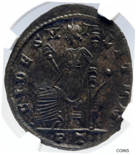 yɔi/iۏ؏tz AeB[NRC RC   [] MAXIMIAN Authentic Ancient 305AD Original Roman Coin w FIDES NGC Ch AU i82607