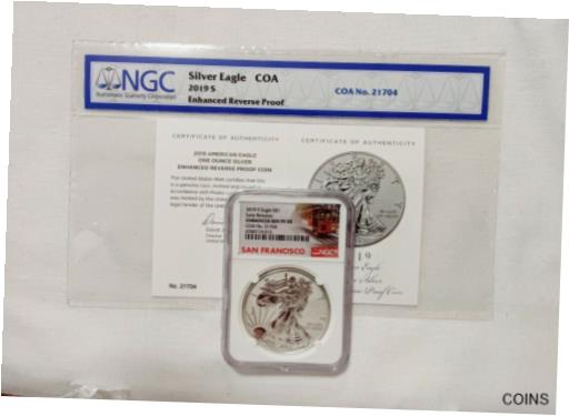 yɔi/iۏ؏tz AeB[NRC  2019 S ENHANCED REVERSE PROOF SILVER EAGLE NGC PF 70 EARLY RELEASES COA # 21704 [] #sot-wr-011201-4856