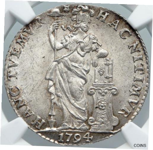 【極美品/品質保証書付】 アンティークコイン 銀貨 1794 NETHERLANDS Dutch Republic UTRECHT ANTIQUE Silver Gulden Coin NGC i88760 [送料無料] #sct-wr-011201-5672 2
