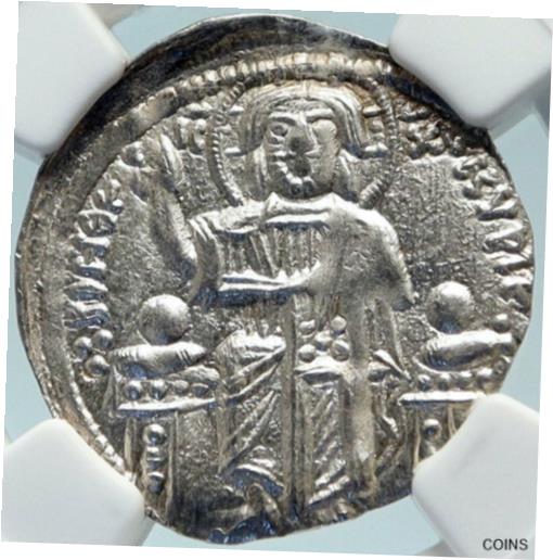 アンドロニカス II パレオロゴス シルバー バシリコン ビザンチン コイン CHRIST NGC i84254ANDRONICUS II PALAEOLOGUS Silver Basilicon Byzantine Coin CHRIST NGC i84254