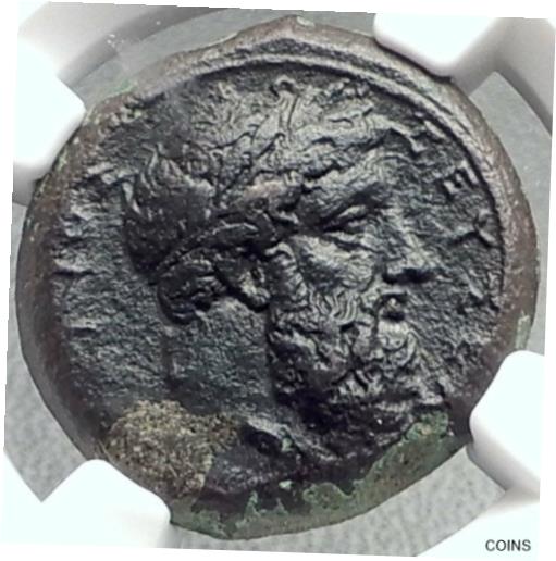 シチリア島のシラキュース ティモレオン 343BC 古代ギリシャのコイン ZEUS & EAGLE NGC i68716SYRACUSE in SICILY Timoleon 343BC Ancient Greek Coin ZEUS & EAGLE NGC i68716