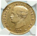 1810/09 イタリア イタリア王国 ナポレオン ボナパルト ゴールド 20 リラ コイン NGC i842571810/09 ITALY Italian K...