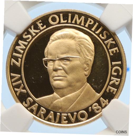 【極美品/品質保証書付】 アンティークコイン 金貨 1983 YUGOSLAVIA Sarajevo XIV 1984 Olympic Games TITO Gold 5000 D Coin NGC i95625 [送料無料] #gct-wr-011201-10719