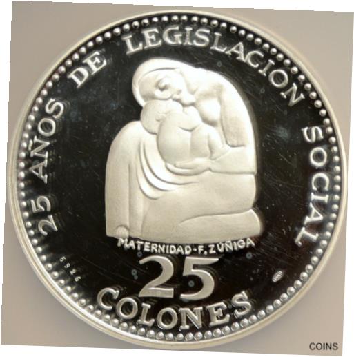  アンティークコイン コイン 金貨 銀貨  1970 COSTA RICA Social Legislation 25YR Proof Silver 25 Colon NGC Coin i103887