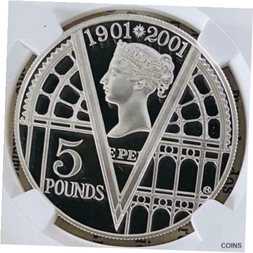  アンティークコイン コイン 金貨 銀貨  NGC Highest Appraisal 2001 United Kingdom Queen Victoria Centennial Silver