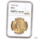 yɔi/iۏ؏tz AeB[NRC  US Gold $20 Liberty Head Double Eagle - NGC MS61 - Random Date [] #got-wr-011201-7419