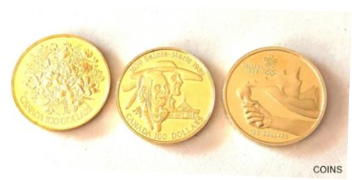  アンティークコイン 金貨 3-------- CANADIAN $100 GOLD COINS- ONE MONEY- SEE OTHER GOLD COIN LISTINGS  #gcf-wr-011201-7523