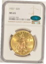 【極美品/品質保証書付】 アンティークコイン 金貨 1927 20 Saint Gaudens Gold Double Eagle Coin NGC MS65 CAC Sticker Pre-1933 Gold 送料無料 gct-wr-011201-8165