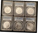 【極美品/品質保証書付】 アンティークコイン 銀貨 2021 Set 6 Coin Silver Morgan and Peace Dollar 100th Ann Set PCGS MS70 $1 [送料無料] #sct-wr-011201-83