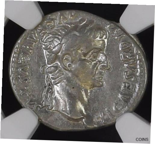 yɔi/iۏ؏tz AeB[NRC RC   [] Tiberius AR Denarius Silver Tribute Penny Roman Coin 14-37 AD NGC Choice XF (EF)