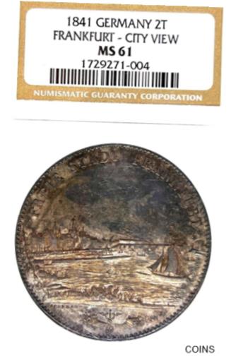 ڶ/ʼݾڽա ƥ Ų German State Frankfurt 1841 2 Talers Coin Th...