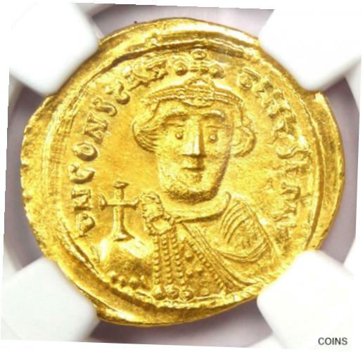  アンティークコイン コイン 金貨 銀貨  Byzantine Constans II AV Solidus Gold Coin 641-668 AD - Certified NGC MS (UNC)