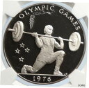 【極美品/品質保証書付】 アンティークコイン コイン 金貨 銀貨 [送料無料] 1980 SAMOA Montreal Canada OLYMPIC Weightlifting PF Silver Tala Coin NGC i105750