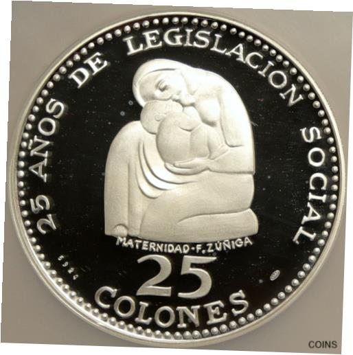  アンティークコイン コイン 金貨 銀貨  1970 COSTA RICA Social Legislation 25YR Proof Silver 25 Colon NGC Coin i103899