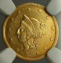 【極美品/品質保証書付】 アンティークコイン 金貨 1870 California Fractional Gold Round Liberty Gold $1 Coin BG-1202 NGC UNC Det. [送料無料] #gct-wr-011201-11757