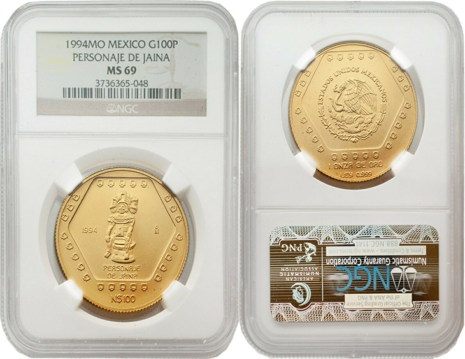  アンティークコイン 金貨 Mexico 1994 Personaje De Jaina 100 Nuevos Pesos 1 oz Gold NGC MS-69  #got-wr-011201-12195