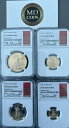 1991 4 コイン セット W & P $50 $25 $10 $5 ゴールド イーグル NGC PR70 プルーフ PF70 K. ブレセット1991 4-...