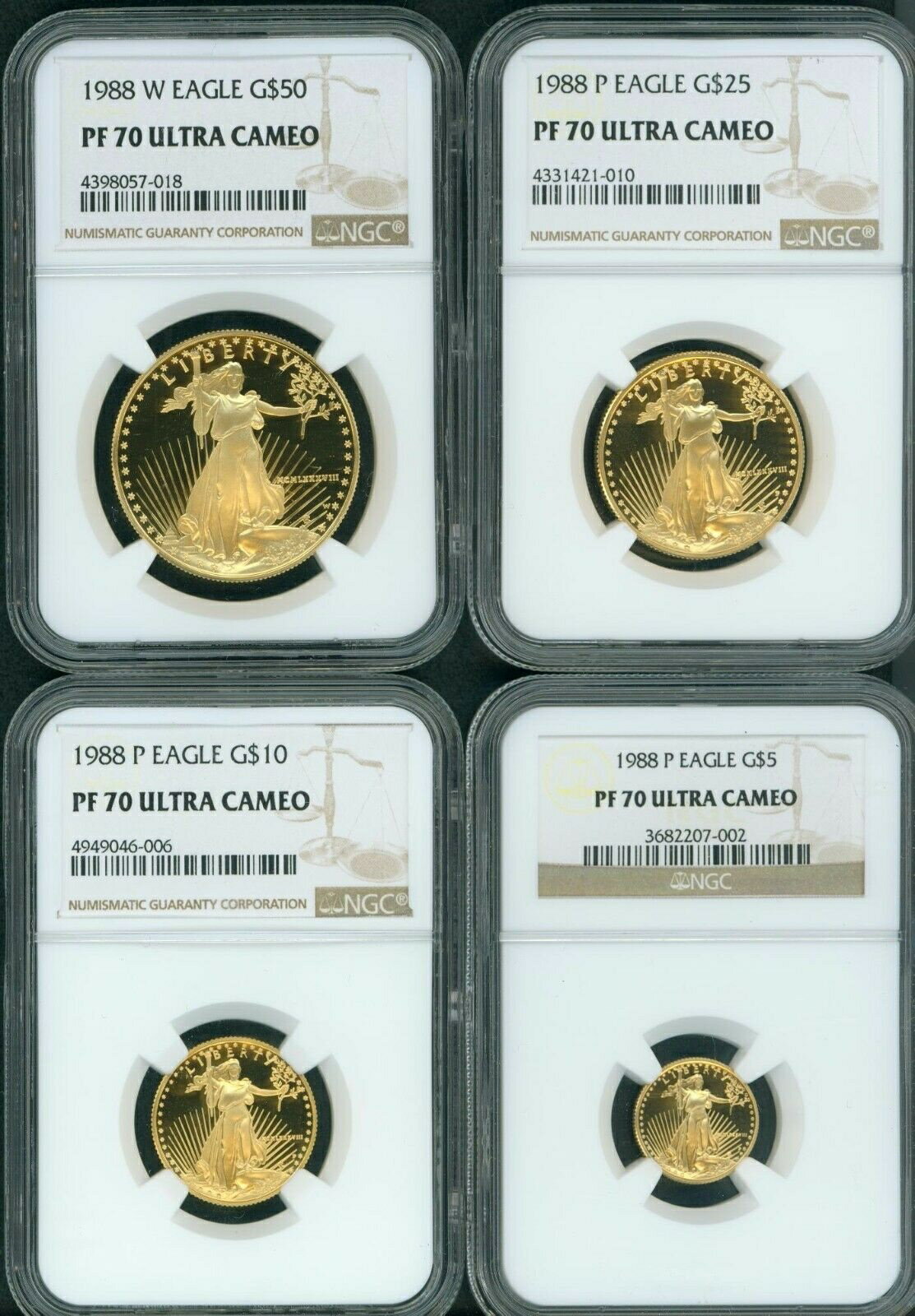 1988 W&P 4  å $50 $25 $10 $5   NGC PR70 ץ롼 PF70 !!198...