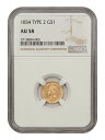 yɔi/iۏ؏tz AeB[NRC RC   [] 1854 G$1 NGC AU58 (Type 2) Scarce Type 2 Variety - 1 Gold Coin