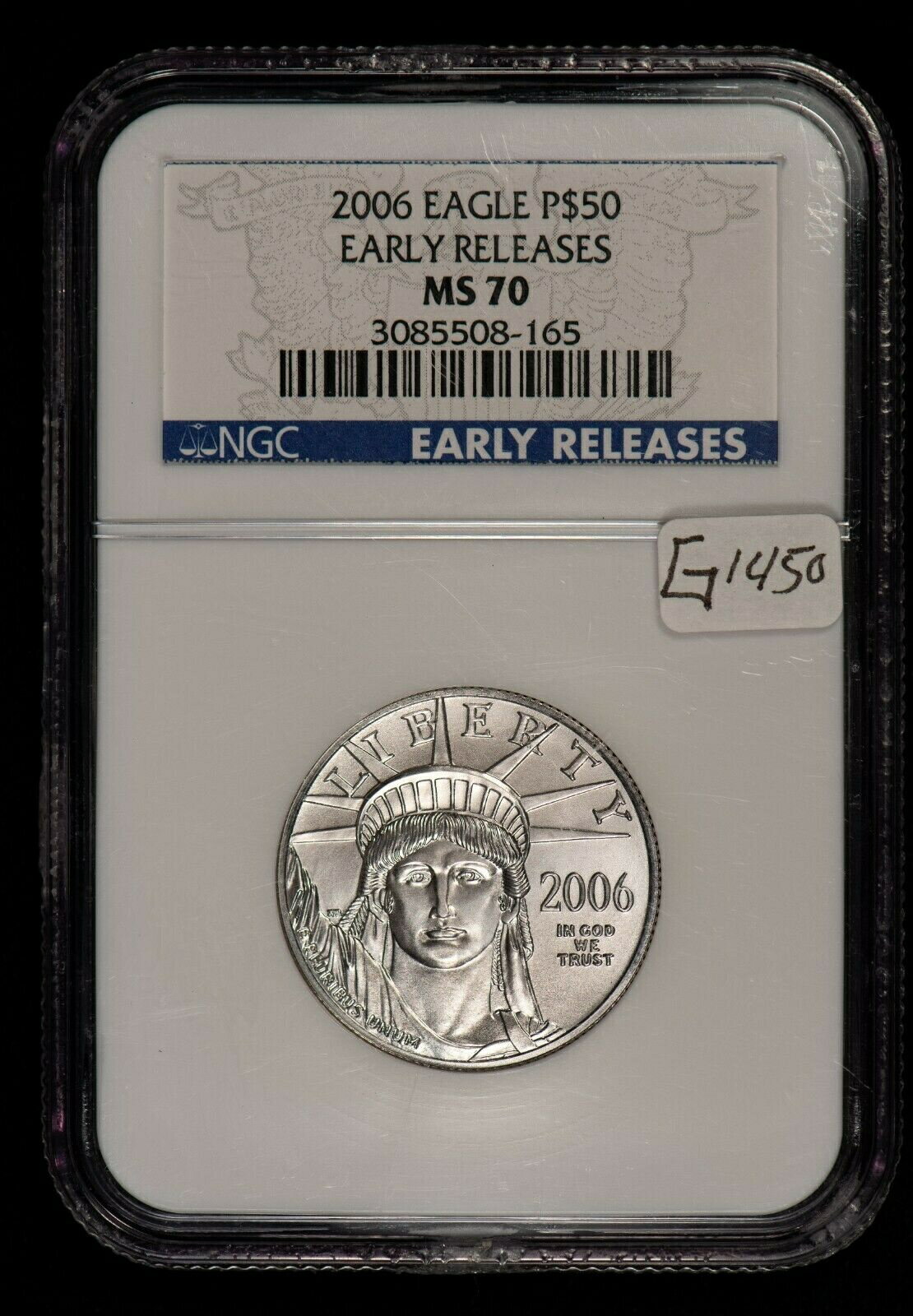 2006 P$50 1/2 oz American Eagle Platinum Coin - Low Mintage - NGC MS 70 - G1450※関税は当ショップ負担（お客様負担無し）※全国送料無料・海外輸送無料※商品の状態は画像をご確認下さい（極美品・目立った汚れ無し）※輸入品の為英語表記となります※その他ご不明点はお気軽にお問合せ下さい！Modified Item: NoCountry/Region of Manufacture: United StatesFineness: 0.9995Coin: American Eagle (Statue of Liberty)Certification: NGCPrecious Metal Content per Unit: 1/2 ozGrade: MS 70Year: 2006Brand/Mint: U.S. MintComposition: Platinum[ご購入前に必ずお読み下さい]親切丁寧に、商品到着までサポート対応させていただきます。■パソコンの画像・画質により色や素材感が、実際の商品と多少異なる場合がございますので予めご了承くださいませ。■お客様のご都合（程度の解釈相違を含む）による商品のご購入後のキャンセル返品は、原則としてお受け致しておりません。未払いのまま2日以上連絡が取れない場合はキャンセルさせて頂きます。その場合、事務局側が自動的に「非常に悪い」の評価を付けてしまいますのでご注意ください。※お支払い頂いた場合は連絡は不要です。※他ショップでも販売しておりますので、稀に在庫がない場合がございます。■不具合での返品は箱などすべてが到着時の状態になるものに限らせていただきます。※当店では不良品はすべて現物確認と不具合の確認を行い対応をさせて頂いております。■お客様のご都合によるご注文確定後の商品のキャンセルにつきましては承っておりません。また、ご入金確認後、またはご決済完了確認後のキャンセルにつきましては、ご注文総額の30％のキャンセル料をご請求させていただきます。■領収書二重発行やトラブル防止のため、領収書発行は行っておりません。事務局側が発行している「支払い明細」が正式な支払い証明となります。支払い明細画面を印刷したものが領収書の代わりになることを各税務署に確認済みです。■年末年始・連休の発送は、業者も休みになる関係でいつもより遅れます。■輸送時の破損の場合は配送業者への報告を行って下さい。報告なしでの対応はできません。■日祝日は定休日とさせていただいております。連絡・発送が出来ませんのであらかじめご了承お願いいたします。■内容は必ずお読みになってからお買い求め下さいますようお願い致します。※在庫状況は常に更新をしておりますが、当社は複数店舗で在庫を共有しているため、ご注文を頂きましても稀に欠品している場合がございます。その際は誠に申し訳ございませんが、その旨をメールまたはお電話にてご連絡させていただきます。ご理解いただけますようお願い申し上げます。親切・丁寧にお取引させていただきますのでよろしくお願いします。 品質保証について 当店の商品の、品質保証についてご紹介いたします。 ▽品質保証書 お買い上げいただく全ての商品に「WORLD RESOURCE品質保証書」をおつけいたします。 これは、WORLD RESOURCEが販売した商品であることを保証するものです。大切に保管してください。 ▽標準保証に関して 当店でご購入頂きました商品は7日以内の標準保証サービスが付属致します。 ※ご購入日につきましては、製品の品質保証書に記載の日付にて確認させていただきます。 ※保証は通常利用時のみの対応となります。 ※ご購入日の確認を致しかねる場合は有償となります。品質保証書は大切に保管して下さい。POINT01　品揃え一番店を目指して 「期待に答えるお店づくりと、時代に合わせたサービスをご提供致します。」 POINT02　多種多様な商品レパートリー 「幅広く、世界の商品をご用意しております。」 POINT03　きっと見つかる！新しい発見 「テレビや雑誌で紹介されたアイテムもいちはやく。」 モットー：丁寧な接客対応 その道数十年のスタッフだからこそできる、“豊富な知識”に基づく商品のご提案。 お探しの商品はお気軽にスタッフにお尋ねください。 「以前は、商品ページあったけど、、、見つからない。」 「初めてアンティークコインの購入をしますが大丈夫ですか？」 「この年代の商品を探していますが、おすすめはありますか？」 「友人にアンティークコインを送りたいけど、おすすめありますか？」 等など、困ったときの質問にも、しっかり対応・お調べ致します。 取寄せ、取り置き等もできますので、商品一覧で見つからなかった商品でも、 スタッフまでお気軽にご相談下さい。 【お問い合わせはお気軽にどうぞ】 suport@world-resource.net