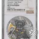 2019 NGC MS70 アンティーク ゲルマニア 10 マーク ザ ウォリアーズ 「ベルセルク」 2 オンス 9999 シルバー2019 NGC MS70 Antiqued Germania 10 Mark The Warriors "Berserk" 2 oz 9999 Silver