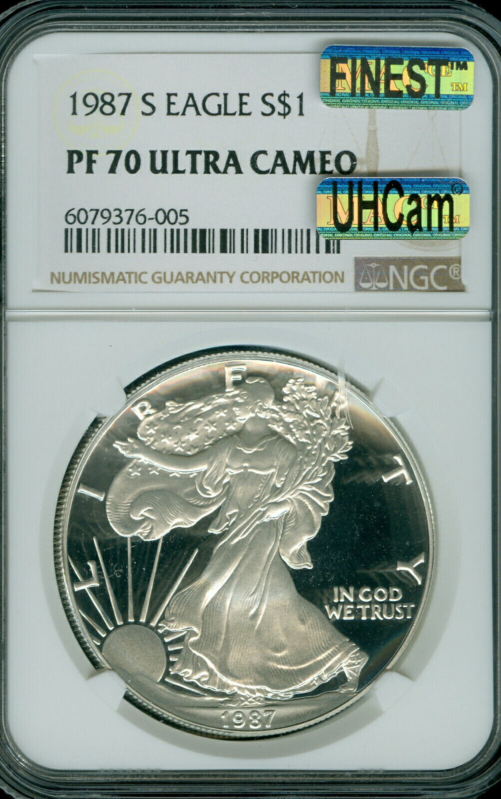 ڶ/ʼݾڽա ƥ    [̵] 1987-S PROOF SILVER EAGLE NGC PF70 UHCam MAC FINEST GRADE &MAC SPOTLESS .