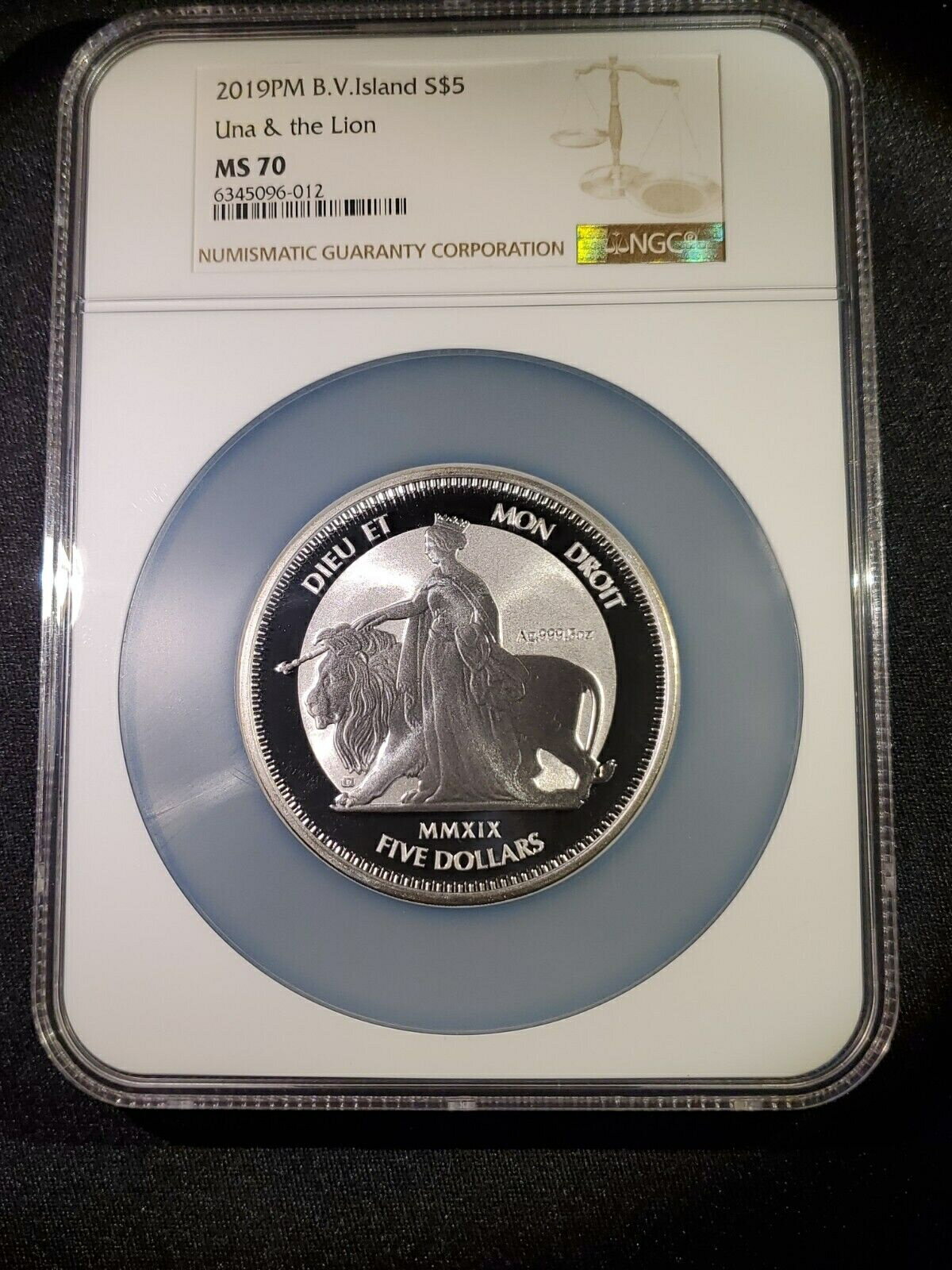 【極美品/品質保証書付】 アンティークコイン 銀貨 2019 BRITISH VIRGIN ISLANDS UNA AND THE LION 5 OZ SILVER 5 Dollar - NGC MS 70 [送料無料] #sot-wr-011201-14541