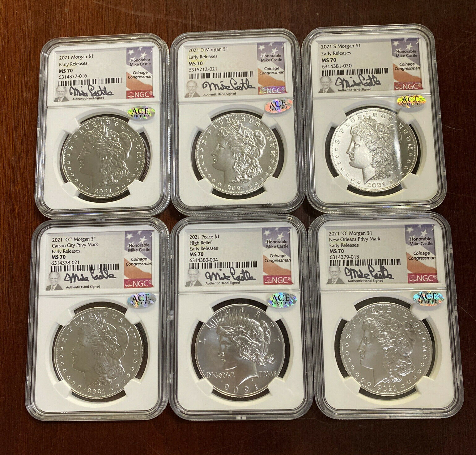 ڶ/ʼݾڽա ƥ Ų 2021 $1 Morgan and Peace Dollar Set P,D,S,O,CC NGC MS70 Early Releases [̵] #oot-wr-011201-14677