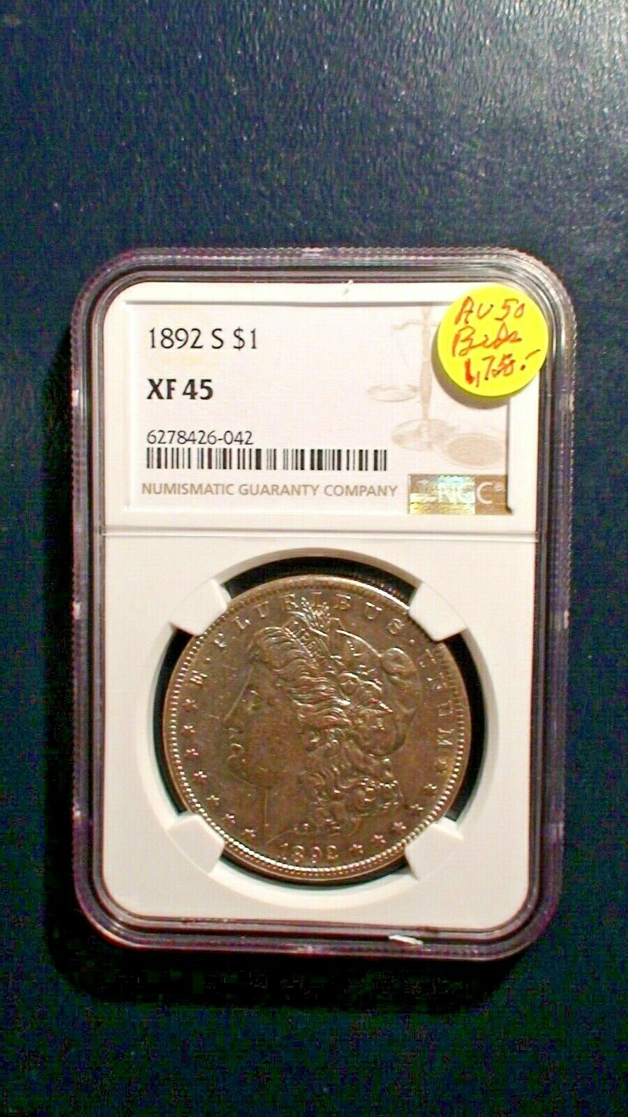 ڶ/ʼݾڽա ƥ    [̵] 1892 S Morgan Dollar NGC XF45 CIRCULATED SILVER $1 Coin PRICED TO SELL!