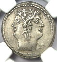 yɔi/iۏ؏tz AeB[NRC RC   [] Roman Republic AR Quadrigatus Silver Coin Dioscuri Janiform 225 BC NGC Choice XF