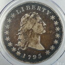 1795 2 葉流れる髪シルバー ダラー コイン B-1、BB-21 PCGS VF 詳細1795 2 Leaves Flowing Hair Silver D...