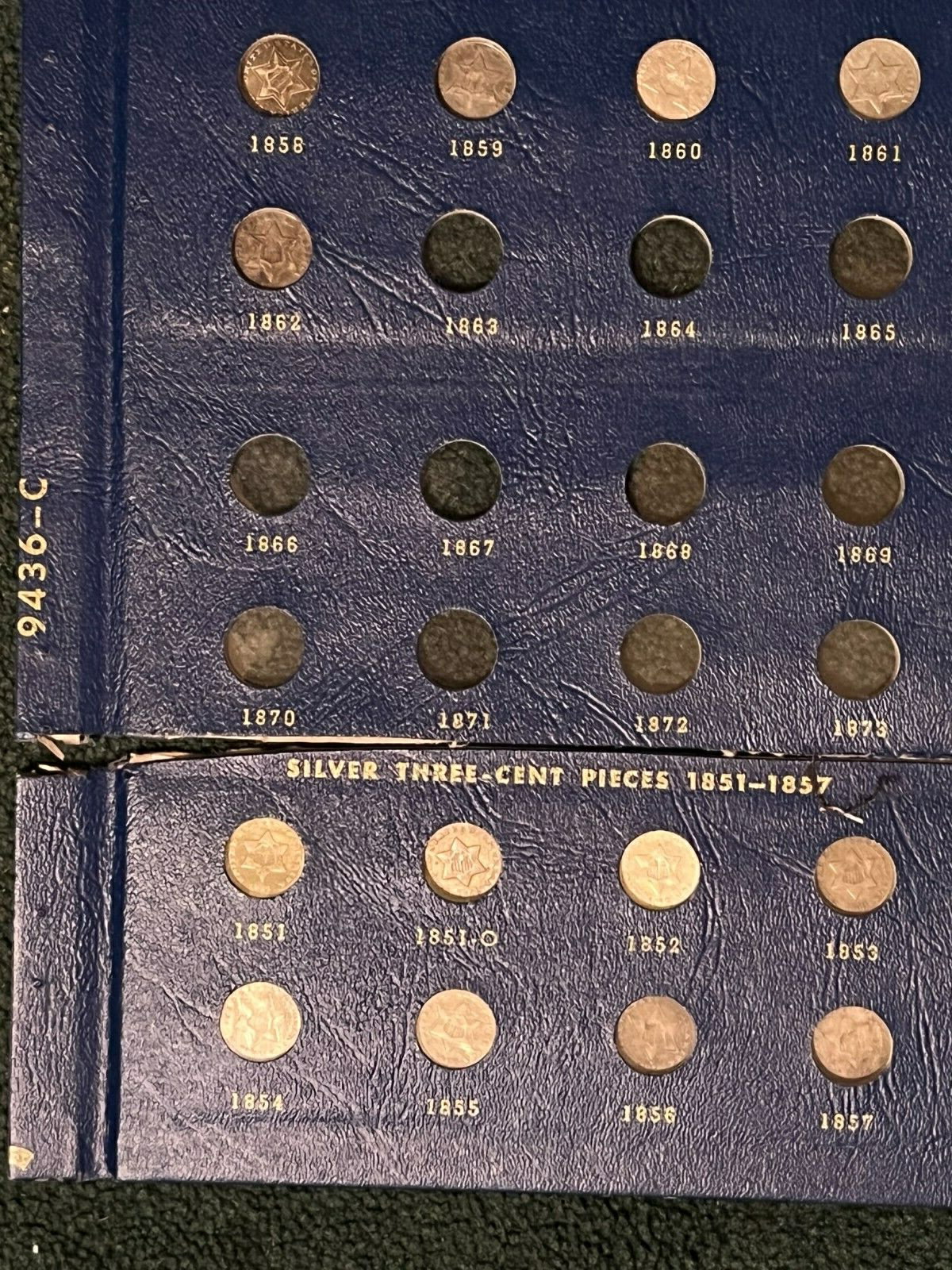 ڶ/ʼݾڽա ƥ    [̵] US Silver Three Cent 13 Coin Set Collection (1851-1873)