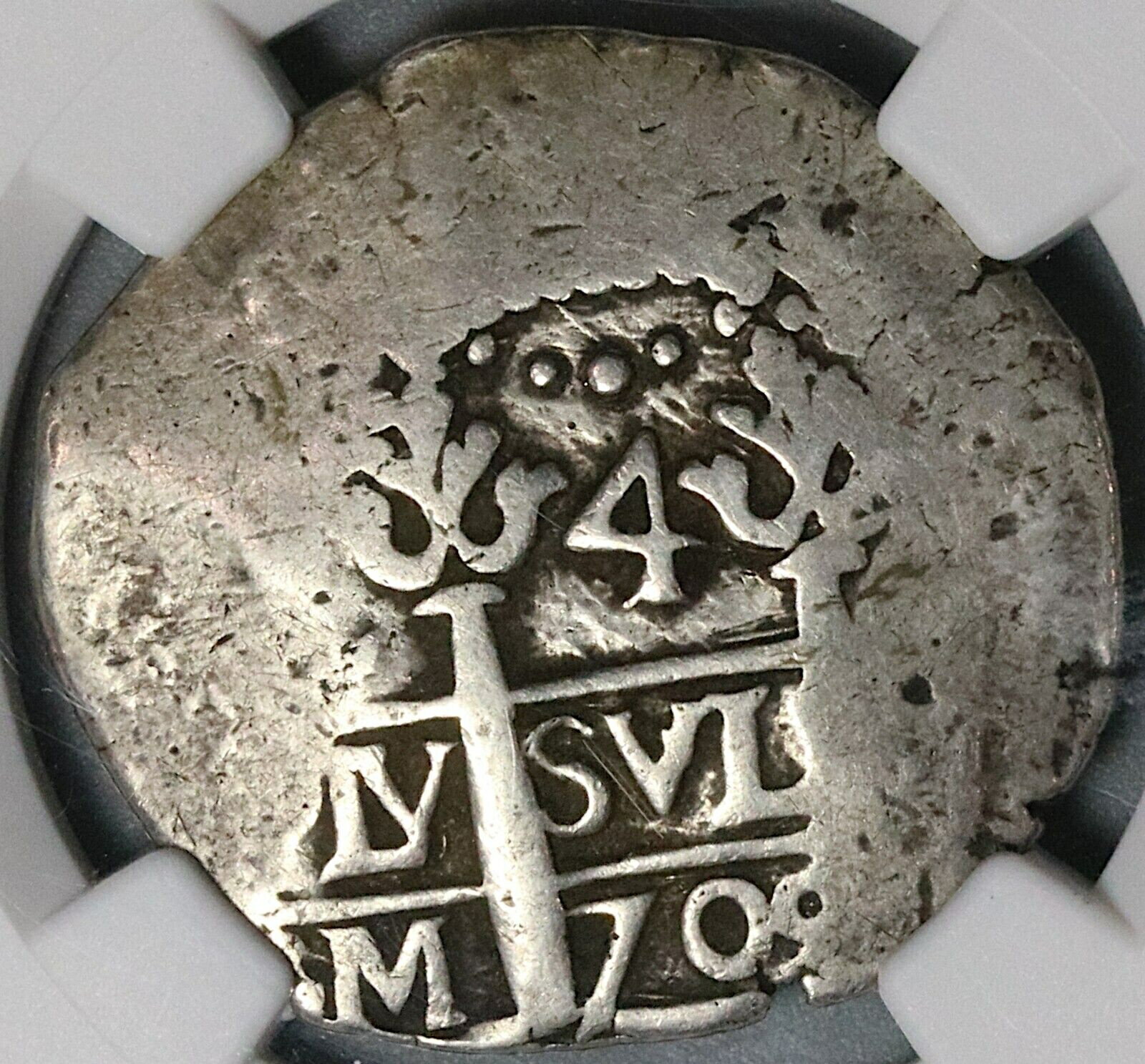  アンティークコイン コイン 金貨 銀貨  1709 NGC VF 25 Peru Cob 4 Reales Spain Colonial Silver Coin POP 1/0 (22061501C)
