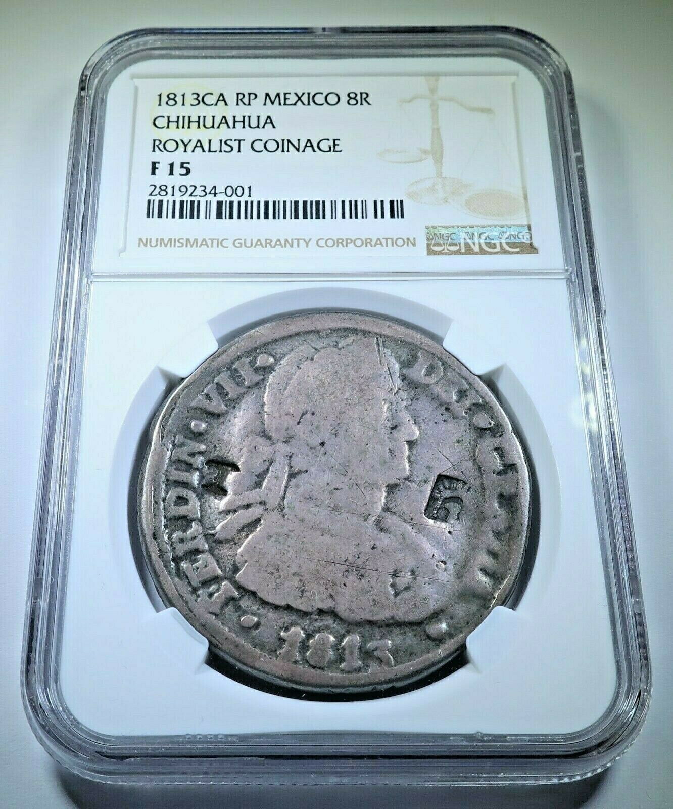 ڶ/ʼݾڽա ƥ    [̵] NGC 1813 CA RP Mexico Chihuahua Silver 8 Reales Countermark Counterstamp Coin