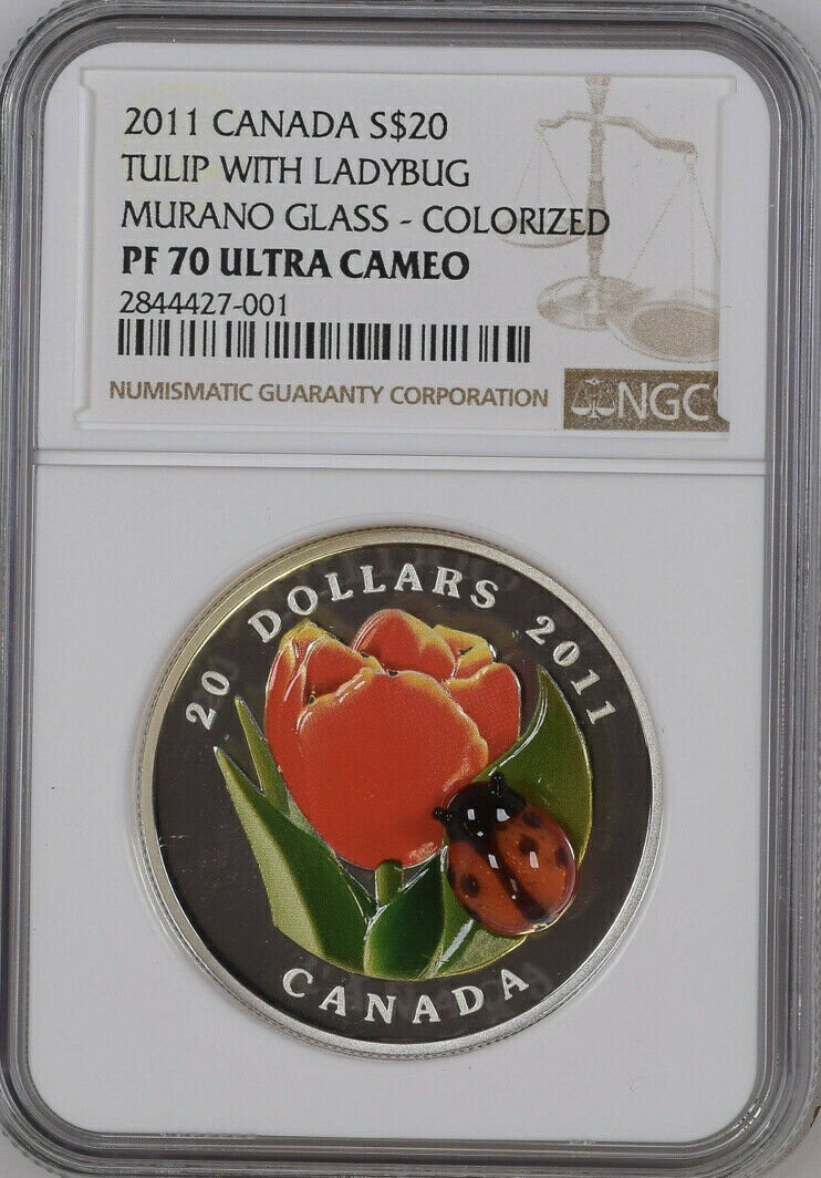 【極美品/品質保証書付】 アンティークコイン 銀貨 2011 Canada NGC PF 70 Ultra Cameo $20 Tulip with Ladybug 1 oz Silver Coin [送料無料] #sct-wr-011201-16409