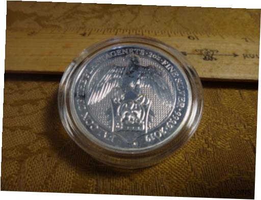 【極美品/品質保証書付】 アンティークコイン コイン 金貨 銀貨 [送料無料] 2019 Queens Beast Falcon Of The Plantagenets 2 Oz Silver Coin - Free S&H USA
