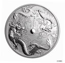 【極美品/品質保証書付】 アンティークコイン コイン 金貨 銀貨 [送料無料] 2019 Australia Perth Mint Double Dragon 1oz Silver Coin From Mint Roll