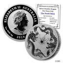 yɔi/iۏ؏tz AeB[NRC RC   [] 2019 1oz Silver Australian Double Dragon Brilliant Uncirculated .999 Fine Coin