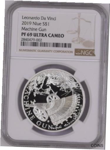 yɔi/iۏ؏tz AeB[NRC RC   [] 2019 1 oz Leonardo Da Vinci Aerial Screw Niue First Releases PF 69 ULTRA CAMEO