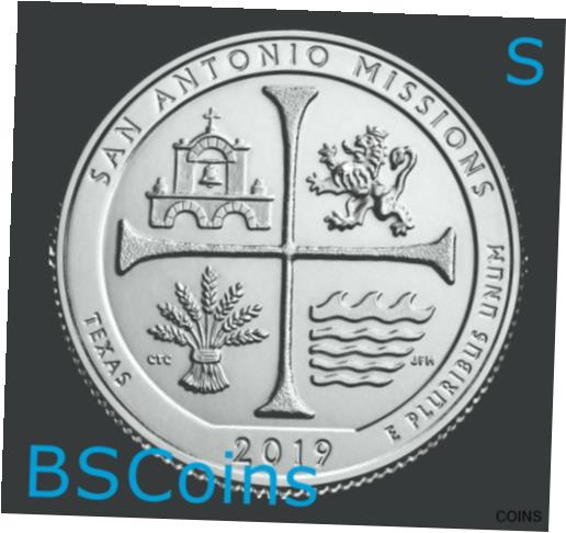 yɔi/iۏ؏tz AeB[NRC d 2019 S ATB Qtrs San Antonio Missions Park, TX - BU ONE Coin - Ship TODAY!! [] #ocf-wr-011259-4380