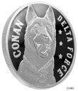 【極美品/品質保証書付】 アンティークコイン コイン 金貨 銀貨 送料無料 Trump Conan The Dog Silver Commemorative 1oz .999 Silver Prooflike Coin