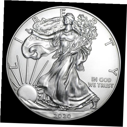 【極美品/品質保証書付】 アンティークコイン コイン 金貨 銀貨 [送料無料] 2020 1 oz Silver American Eagle Brilliant Uncirculated ..