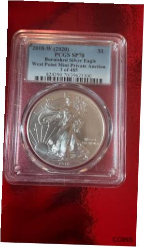 ڶ/ʼݾڽա ƥ    [̵] 2018-W (2020) PCGS SP70 Burnished Silver Eagle, West Point Private Auction 1-485