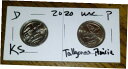 2020 - D&P ミント - UNC - カンザス トールグラス プレーリー クォーターズ - 2 コイン セット2020 - D & P Mint - UNC - Kansas Tallgrass Prairie Quarters - 2 COIN SET